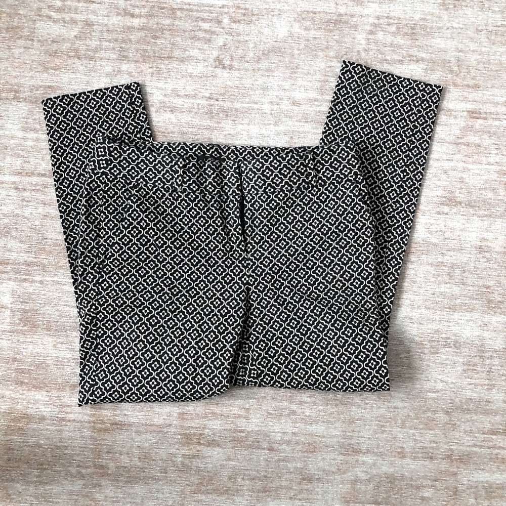 LOFT Black Pattern Marissa Skinny Dress Pant SZ 4P